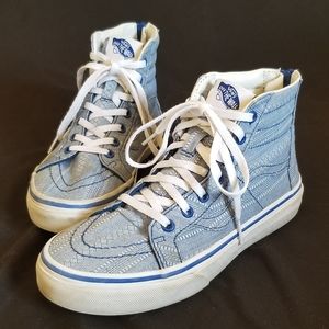 Vans | Blue Patterned Zip Hi Top (Kids)